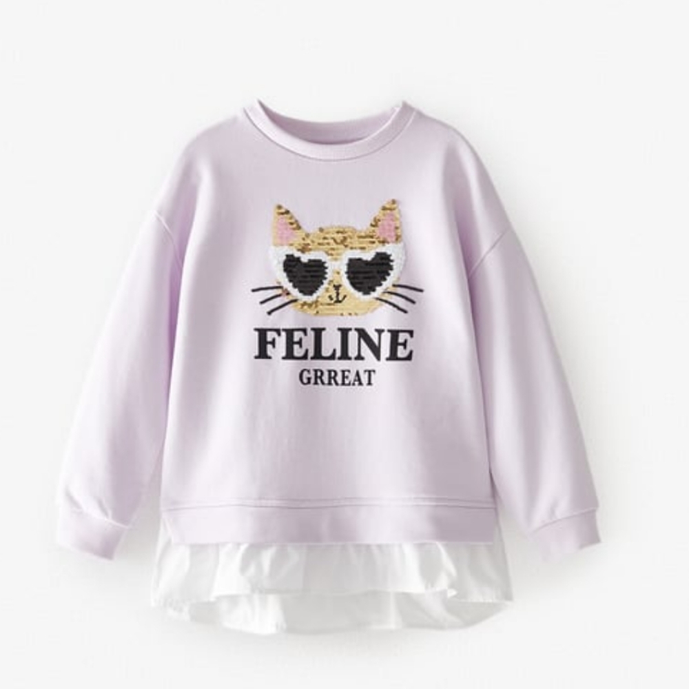 Zara lilac sweatshirt for girls 9 years old. - Picture 1 of 10